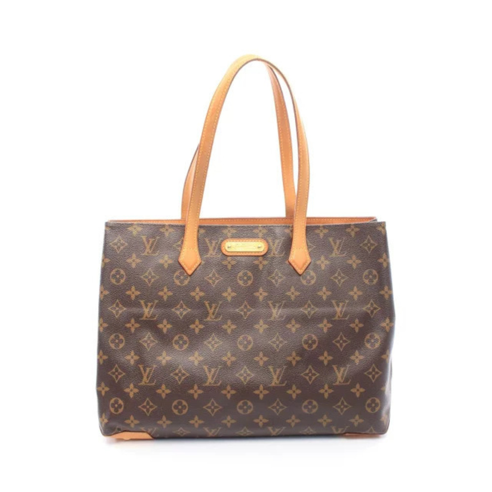 Louis Vuitton Wilshire Tote Bag Canvas Leather Monogram Brown